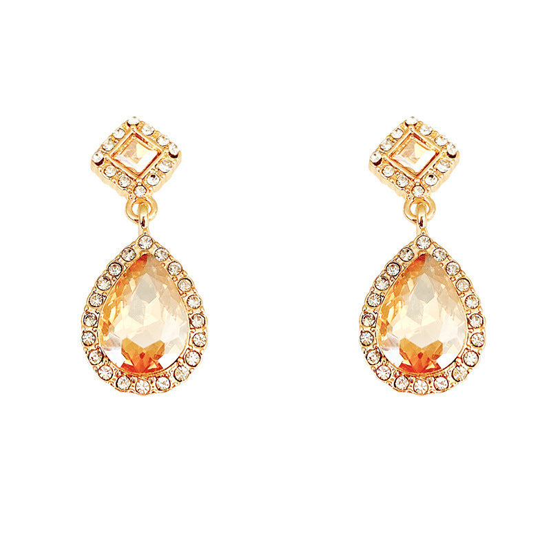 Wholesale Retro Zircon Drop Earrings Women's All-match Earrings